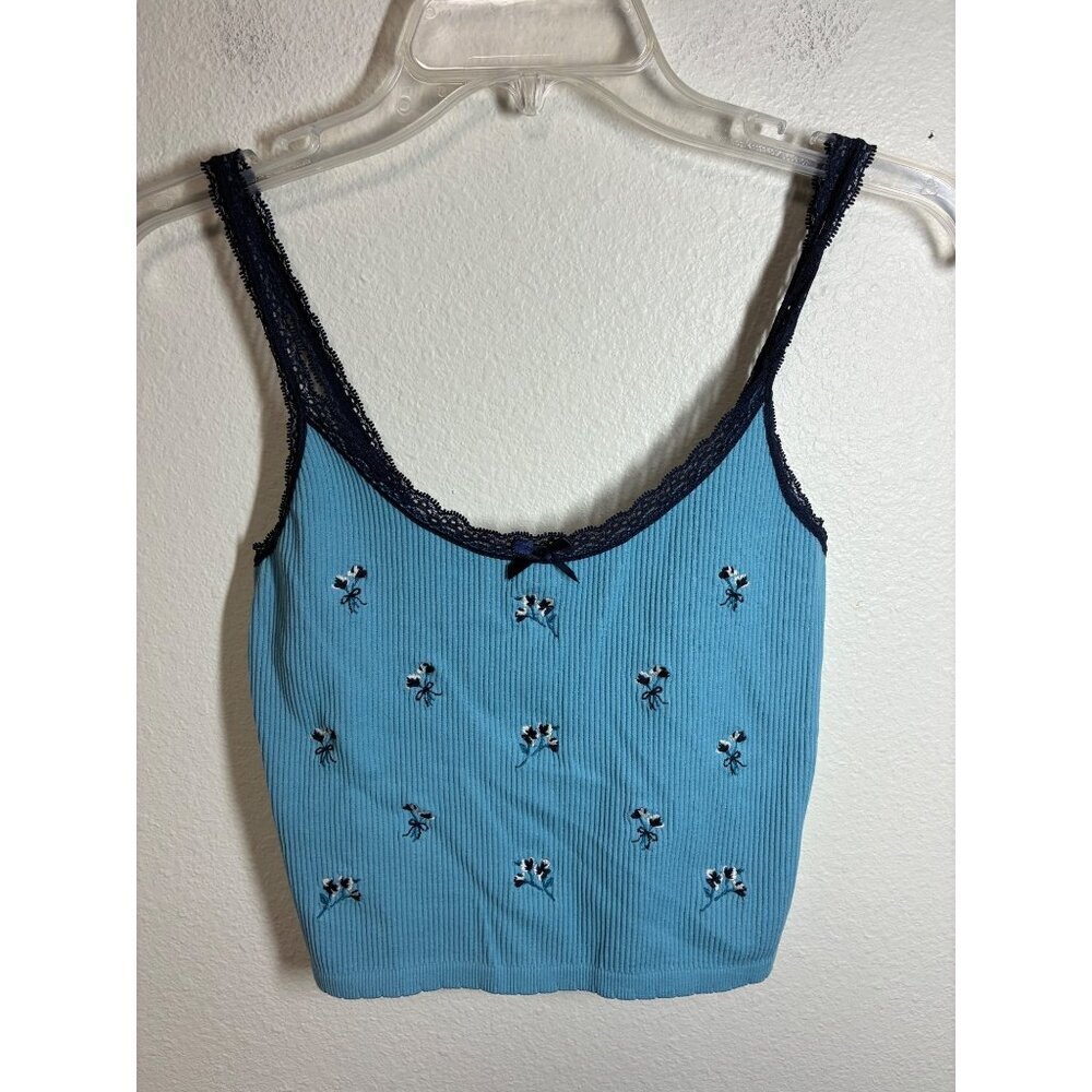 NWOT Full Tilt Tank Top Embroidered Y2K Boho Lace Summer Cottage Small/Medium
